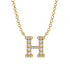 Diamond Gold Initial Necklace - H